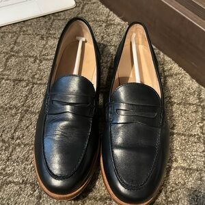 Jcrew Black Leather Loafers